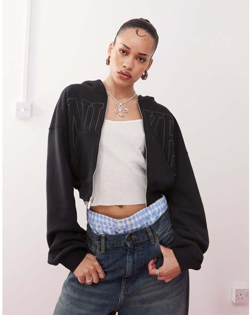 nike crop zip jacket