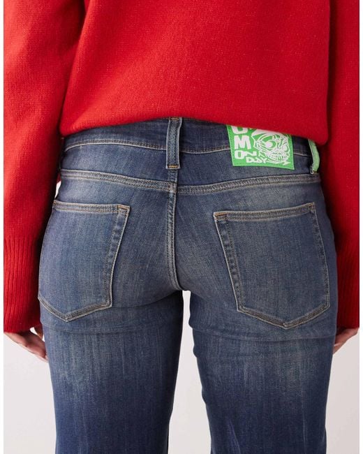 Cheap Monday Red Booty Bei Stretch Low Rise Bootcut Jeans