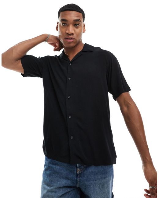 Jack & Jones Black Revere Collar Shirt for men