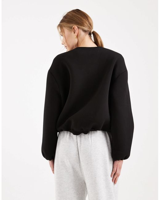 Bomber en tissu effet néoprène ONLY en coloris Black