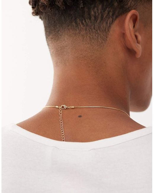 Collar De Cadena Con Colgante De Moneda De San Cristóbal De FADED FUTURE de hombre de color White