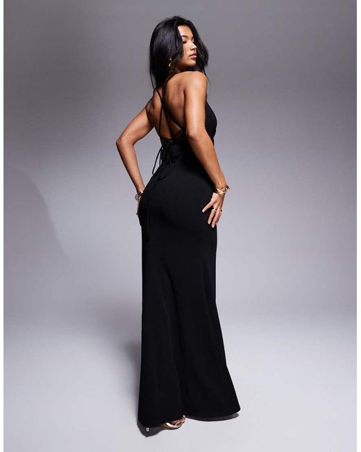 Lulus Black Plunge Cami Maxi Dress
