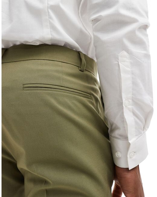 Pantaloni da abito skinny salvia di ASOS in Green da Uomo