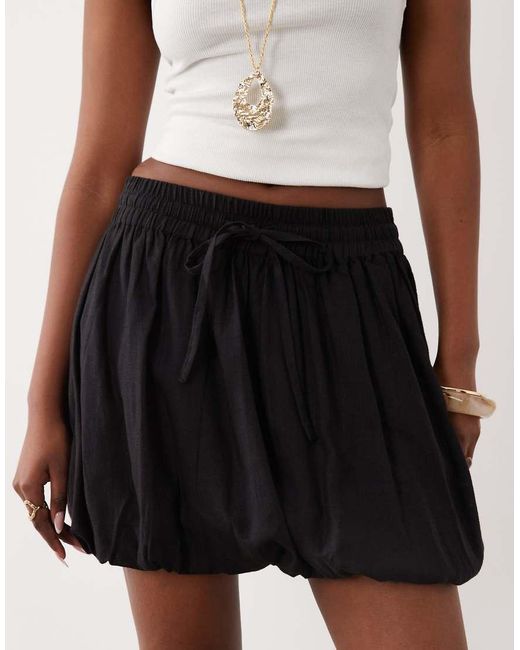 ASOS White Linen Blend Bubble Mini Skirt