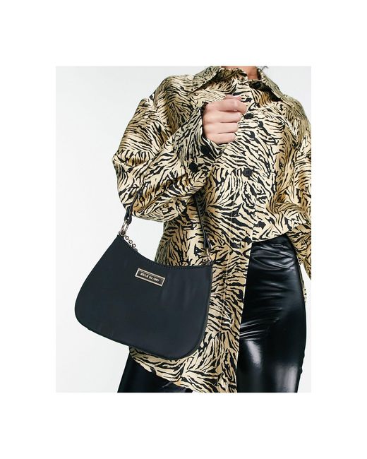 River Island Chain Scoop Shoulder Bag in Black Lyst UK