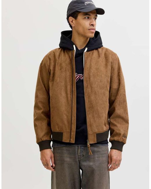 Jack & Jones Brown Bomber Jacket for men