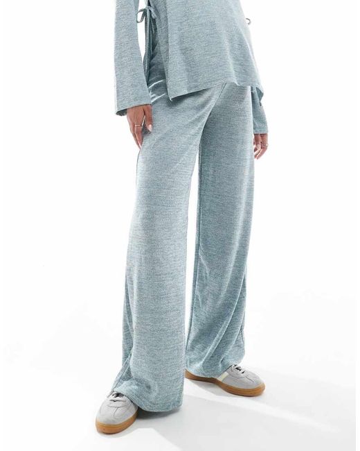 Pantalones Azul Pálido Jaspeado De Pernera Ancha De Punto Flameado De Mamalicious Maternity (Parte De Un Conjunto) Mama.licious de color Blue