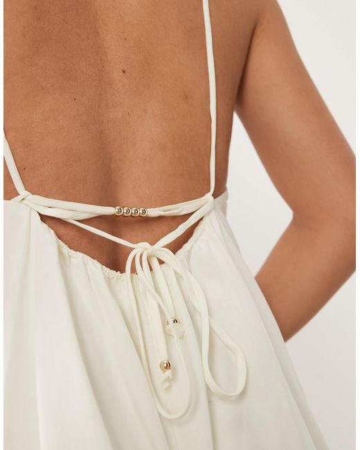 Mango Natural Strappy Cami Romper