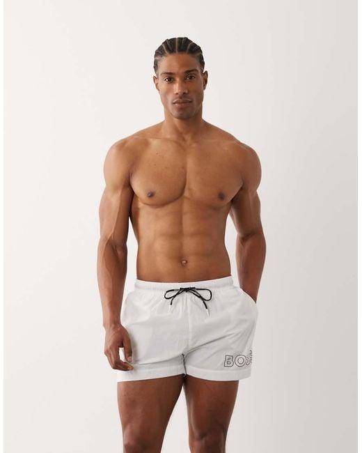 Boss White Boss Mooneye Logo Swim Shorts for men