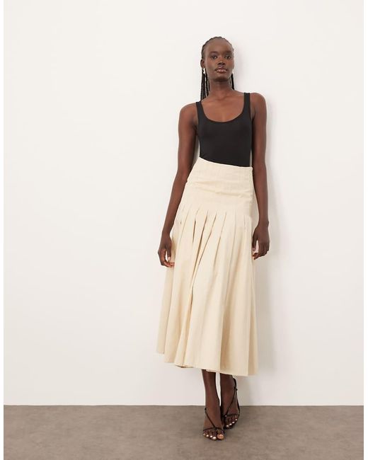 ARRANGE Geplooide Maxi Rok Met Structuur in het Natural