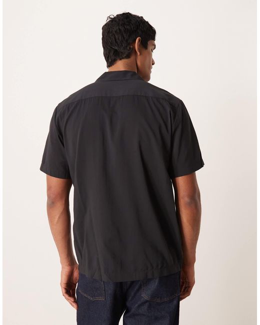 Chemise standard à manches courtes et imprimé SELECTED pour homme en coloris Black