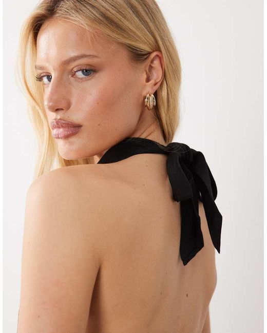 ARKET Black Linen Mix Sleeveless Drapey Top