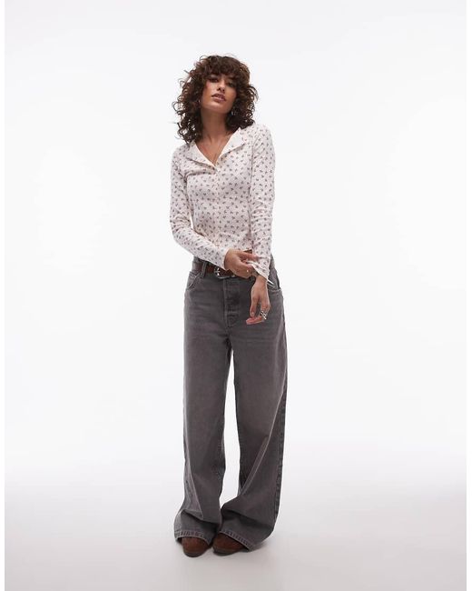 Levi's Top Met Lange Mouwen, Bloemenprint En Knopen in het White