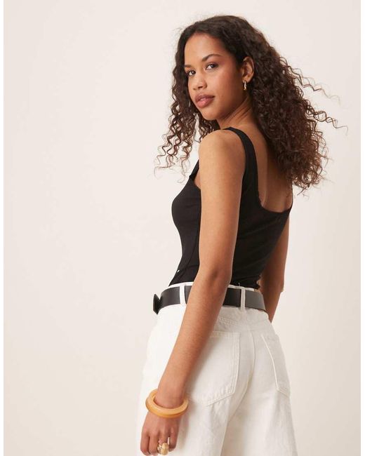 Glamorous Black Square Neck Bodysuit