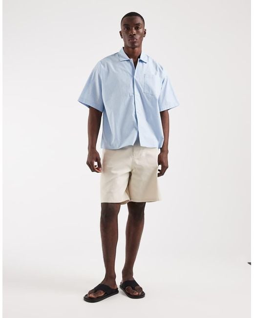 Jack & Jones Blue Boxy Poplin Shirt for men