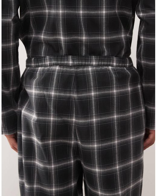 Weekday – karierte lounge-hose aus flanell in Black für Herren