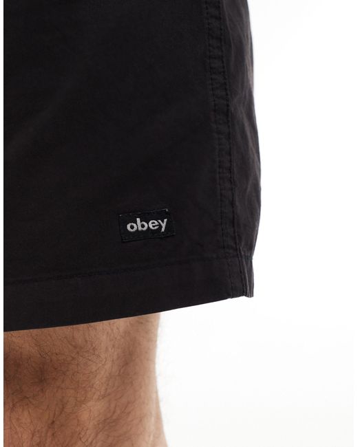 Trail - pantaloncini neri con tinta a pigmenti di Obey in Black da Uomo