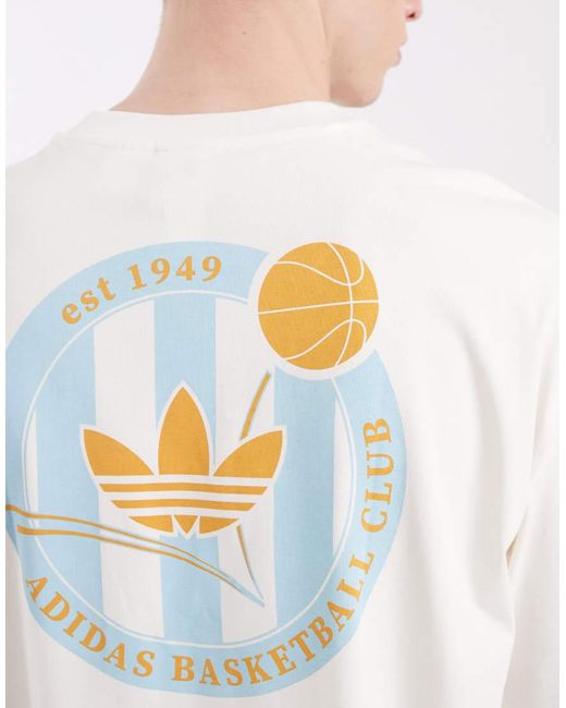 Adidas Originals White Og Crest Graphic T-Shirt for men