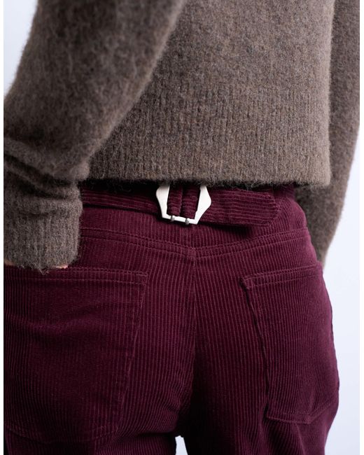 TOPSHOP Purple Cord Slouchy Low Slung Trouser