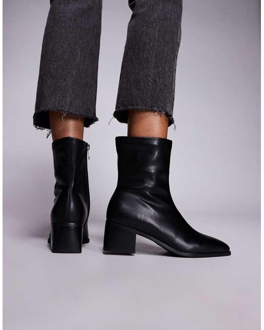 Botines Negro De Caña Alta Con Tacón Grueso Nimer De Simmi London SIMMI de color Black