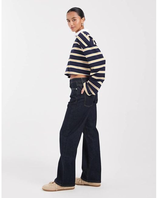 ASOS Blue Asos Design Petite Comfort Stretch Straight Leg Jeans