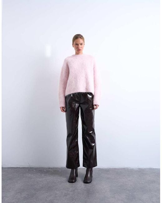TOPSHOP White Knitted Premium Alpaca Jumper