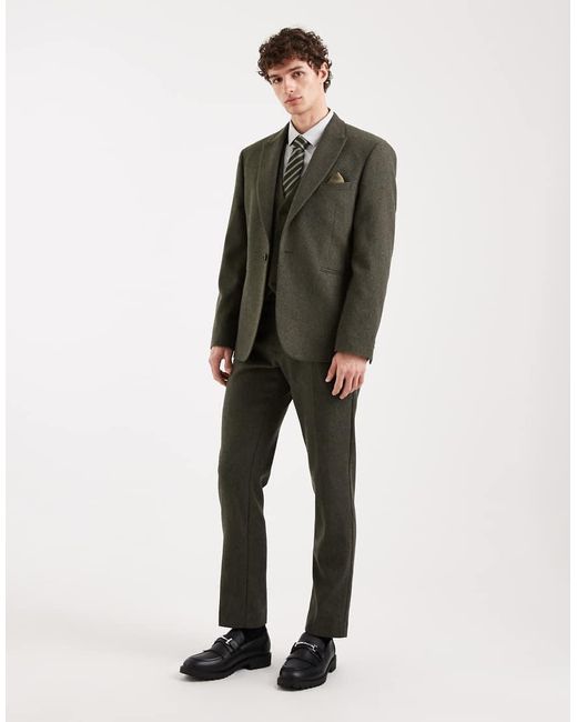 ASOS Gray Wool Mix Slim Suit Jacket for men