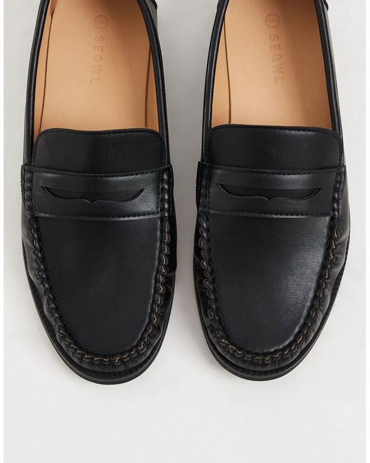 SEQWL – hero – geraffte loafer aus pu in Black für Herren