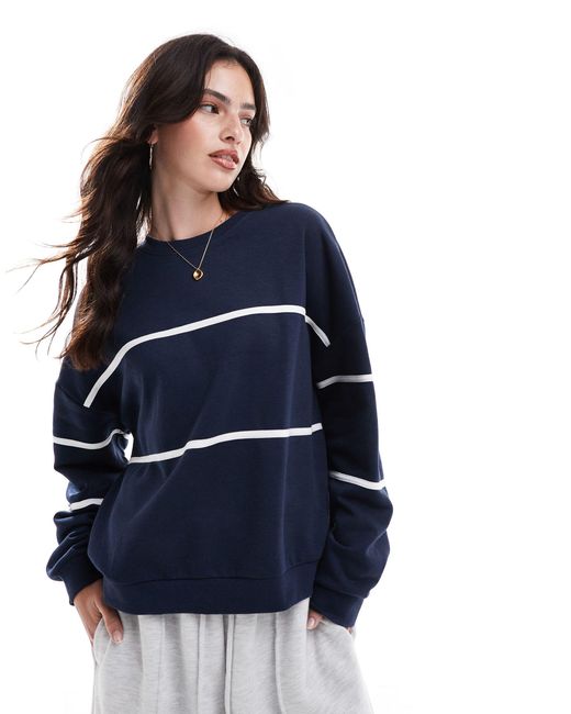 Pieces Blue Sport Core Sweatshirt With Piping Detail