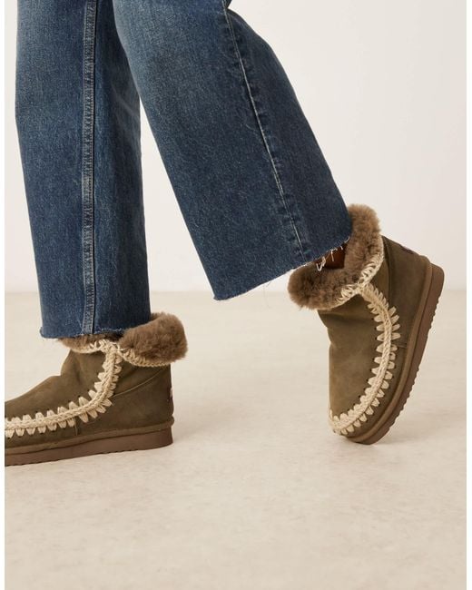 Mou Blue 18 Shearling Suede Boots