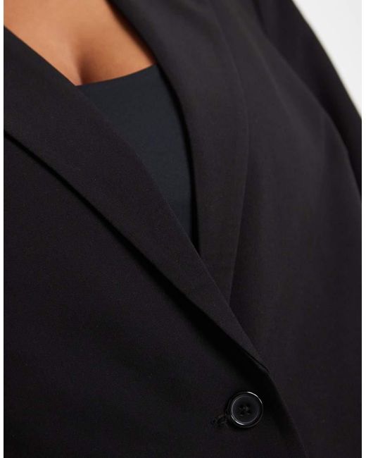 Pieces Plus Black Pieces Curve Oversized Tailored Blazer Co-ord