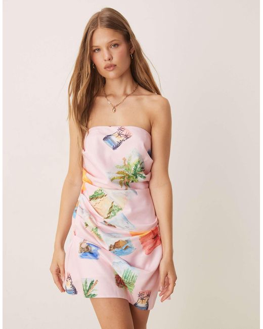 ASOS White – manipulated – trägerloses minikleid