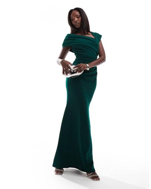 Green cowl neck maxi dress hot sale