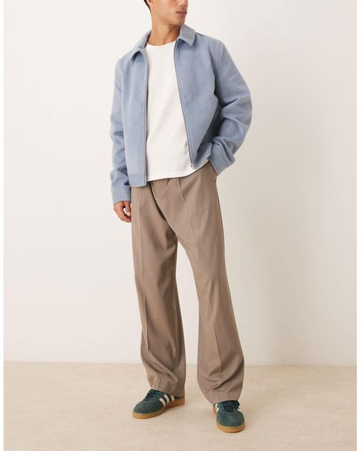 Pantalon habillé ample à plis triples avec taille élastique sur la moitié - beige ASOS pour homme en coloris Multicolor