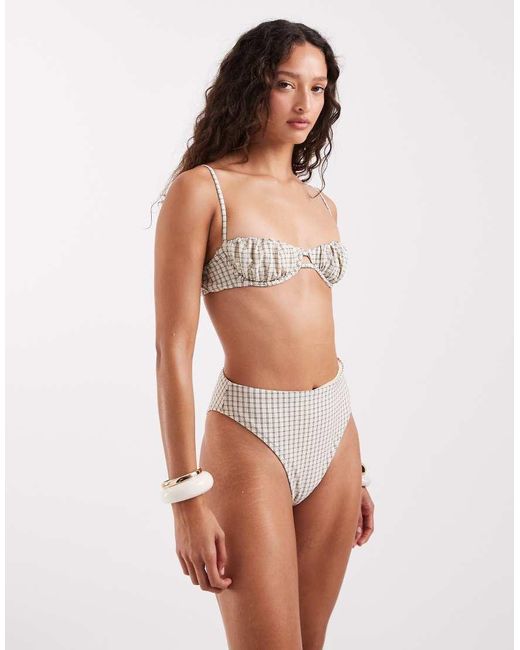 ASOS Brown Piper Paper Touch Underwire Balconette Bikini Top