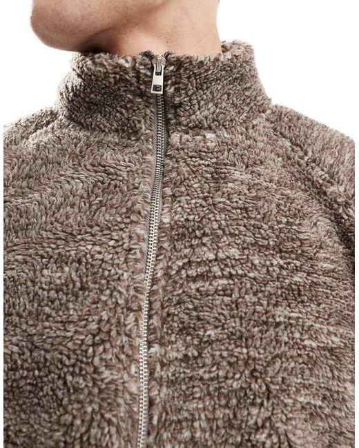 Cotton On Cotton On Quarter Zip Teddy Fleece Pullover Jumper in Grey for  Men | Lyst UK