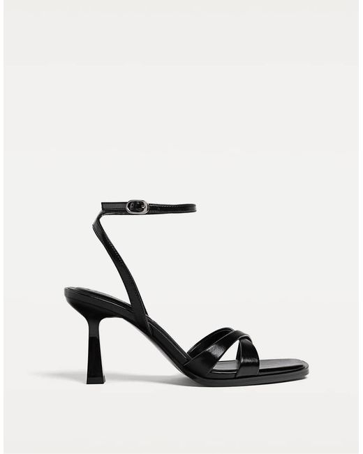 Stradivarius Black Wide Fit. High-Heeled Sandals