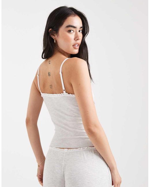 Cotton On White Sleep Waffle Square Neck Cami Top