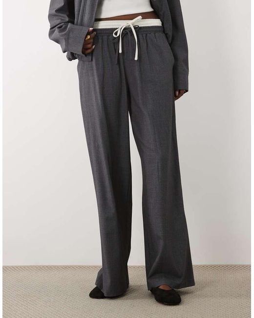 Kaiia Gray Exclusive Double Waistband Wide Leg Tactical Trousers Co-Ord
