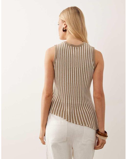ASOS Natural Knit Pleated Asymmetric Top