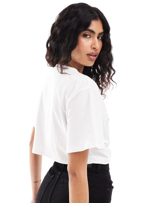 4th & Reckless White Tie Front La Oversized Cropped T-shirt