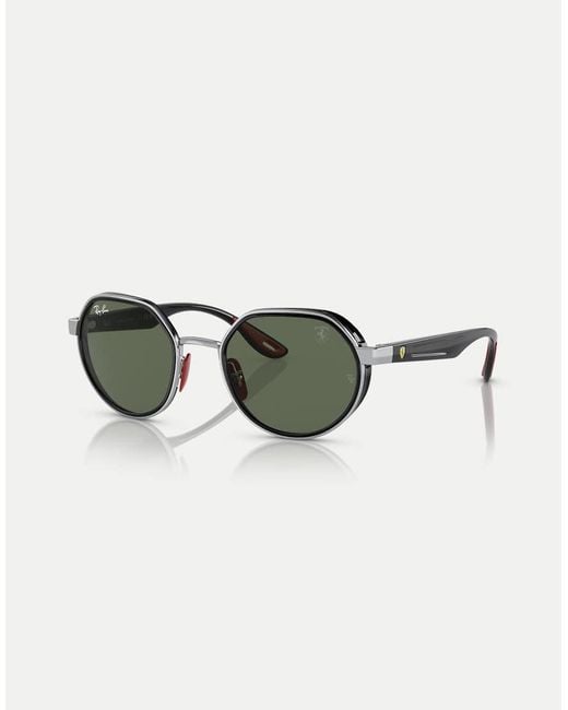 Ray-Ban Green Rb3703M Scuderia Ferrari Collection Irregular Sunglasses With Lens