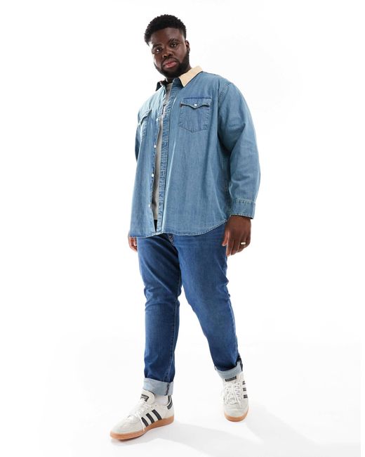 Levi's – big & tall – locker geschnittenes western-jeanshemd in Blue für Herren