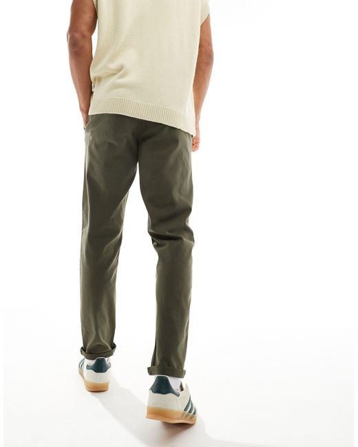 Pantalon chino fuselé - kaki foncé délavé ASOS pour homme en coloris Green