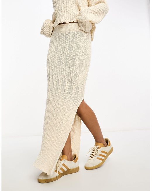 Miss Selfridge Natural Boucle Textured Maxi Skirt Co-ord