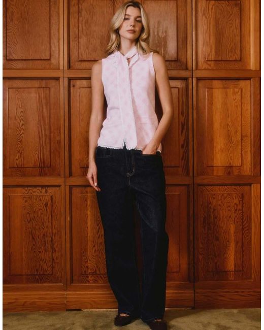 House Of Sunny White peggy Singlet With Scarf Detail