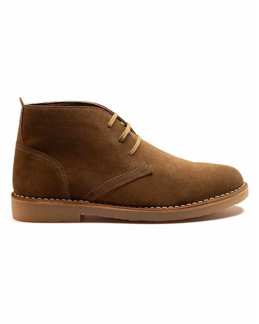 OFF THE HOOK Brown 'Sahara' Suede Leather Casual Lace-Up Chukka Boots for men