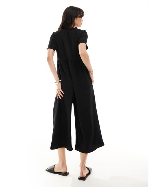 ASOS Black Short Sleeve Tea Jumpsuit
