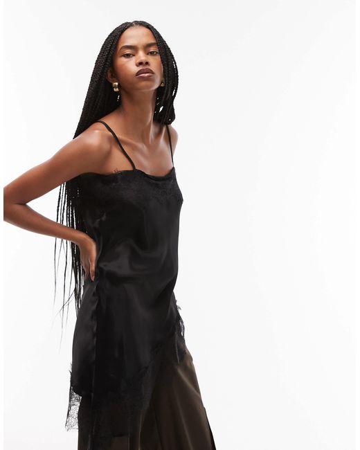 ASOS White – asymmetrisches camisole-oberteil aus satin