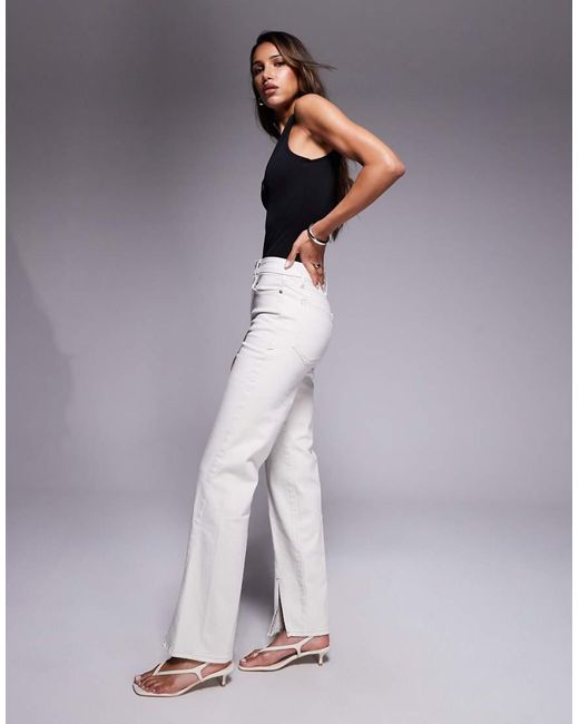 GOOD AMERICAN White Good Boy Straight Jeans